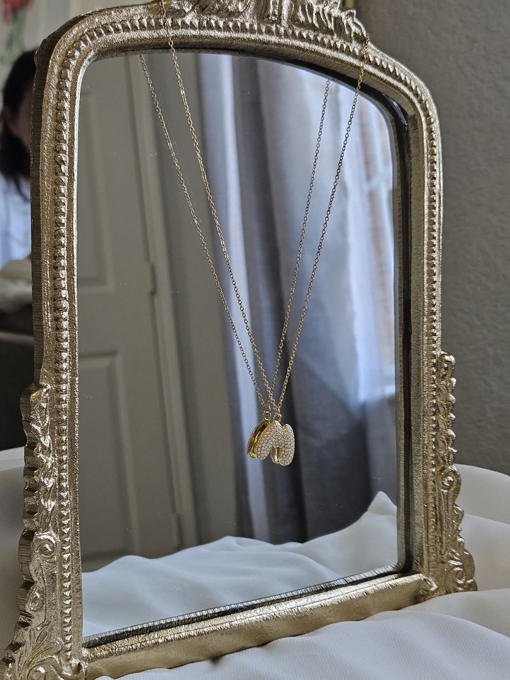 Gold Pave Crystal Puffed Bubble Heart Pendant Necklace Premium